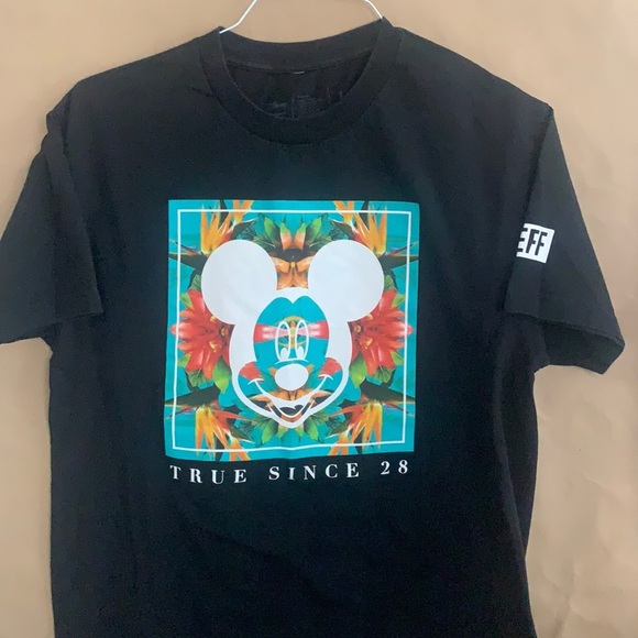 Disney Other - 🇺🇸 Neff by Disney Black Floral Mickey Mouse T-shirt